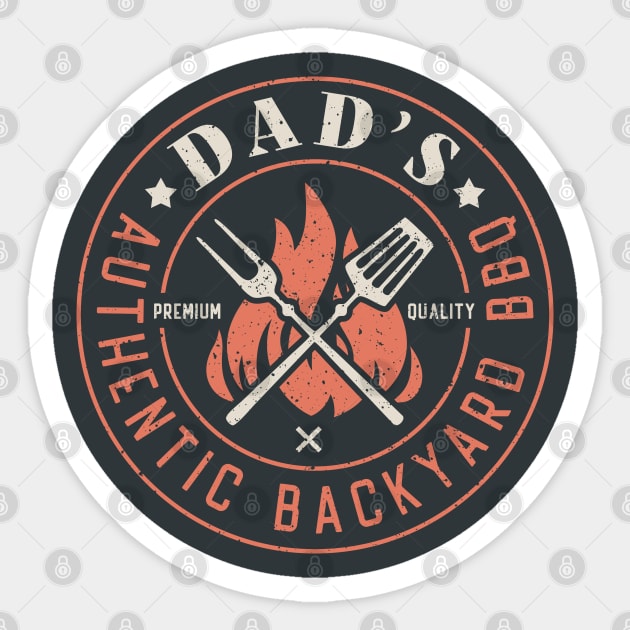 Dads Backyard Premium Quality BBQ | Backyard Pool Party BBQ | Summer | For Black Sticker by anycolordesigns